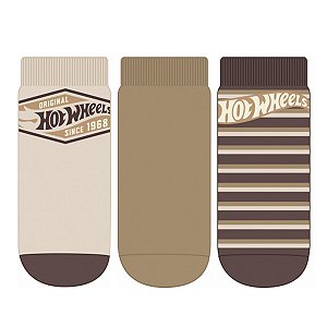 Kit 3 Pares Cano Médio HotWheels - Tam 17 a 22