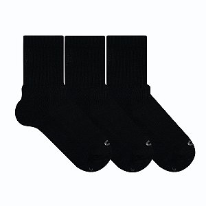 Kit 3 Pares Cano Longo Esportiva Especial Sola Atoalhada - Tam 34 a 38