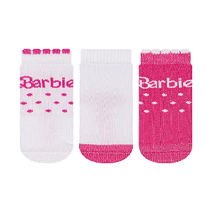 Kit 3 Pares Cano Médio Barbie - Tam 13 a 16(0 a 12meses)