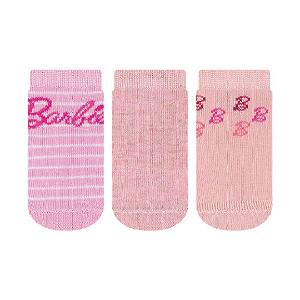 Kit 3 Pares Cano Médio Barbie - Tam 13 a 16(0 a 12meses)