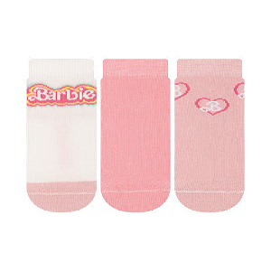 Kit 3 Pares Cano Médio Barbie - Tam 17 a 22(1 a 2 anos)