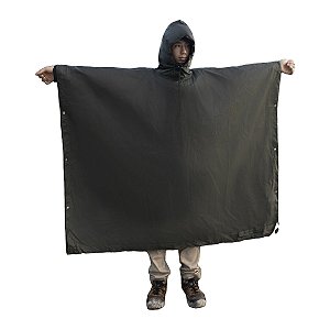 Poncho EX-FA-A3 Mata Atlântica Nylon Emborrachado Impermeável com Função Abrigo