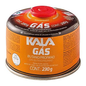 Cartucho de Gás Butano Kala 230g – Válvula de Segurança, Portátil e Compatível