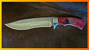 Faca Tática Braswei BW7257 – 30cm, Lâmina Lisa em Aço com Bainha de Couro – Camping, Caça e Pesca