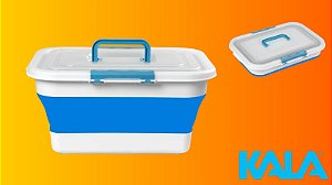 Caixa Plástica Dobrável Multiuso com Tampa 18L Kala
