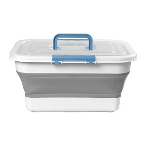 Caixa Plástica Dobrável Multiuso com Tampa 18L Kala