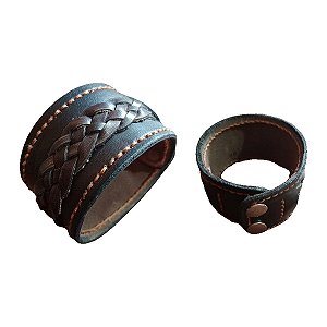 Pulseira de Couro Trançada Artesanal Viking Storm