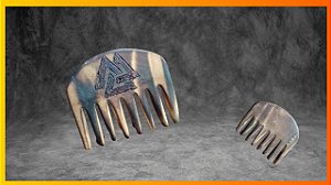 Pente de Madeira com Pirografia Artesanal Viking Storm