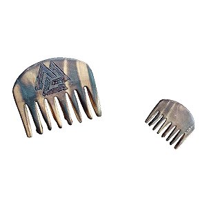 Pente de Madeira com Pirografia Artesanal Viking Storm