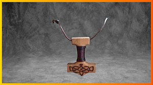Colar de Corda com Pingente Martelo de Thor Viking Storm
