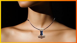 Colar de Corda com Pingente Martelo de Thor Viking Storm
