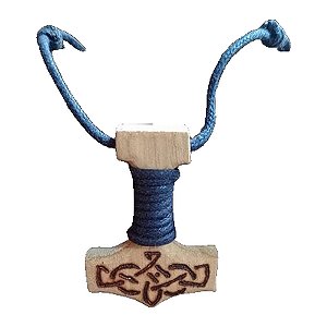 Colar de Corda com Pingente Martelo de Thor Viking Storm