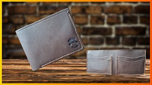 Carteira de Couro com Bolsos Viking Storm Artesanal