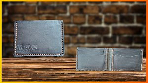 Carteira em Couro com 4 Bolsos para Cartão - Viking Storm