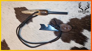 Pederneira Artesanal de Ferro-Cério com Cabo de Chifre de Cervo – Rbudernik Couros