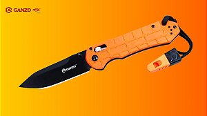 Canivete Ganzo G7453P Laranja Aço 440C com Apito