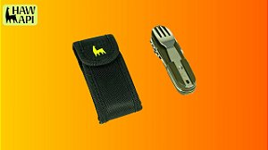 Conjunto de Talheres 8 em 1 Hawapi Verde Camping Trilha