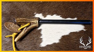 Pederneira Artesanal Rbudernik Couros Ferro-Cério 12mm com Cabo em Chifre 21cm