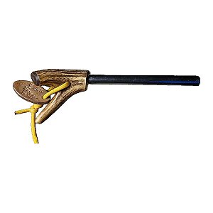 Pederneira Artesanal Rbudernik Couros Ferro-Cério 12mm com Cabo em Chifre 21cm