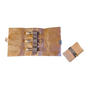 Kit Porta Temperos Portátil com 3 Frascos de Vidro para Camping