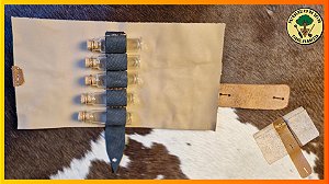 Kit Porta Temperos Portátil com 5 Frascos de Vidro para Camping