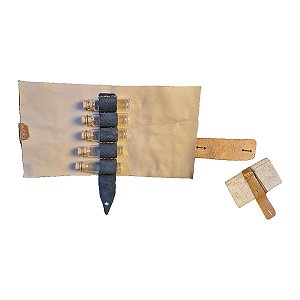 Kit Porta Temperos Portátil com 5 Frascos de Vidro para Camping