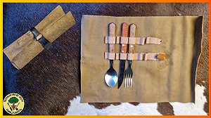 Kit Talheres Portátil com Colher Garfo e Faca para Camping e Viagens