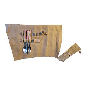 Kit Talheres Portátil com Colher Garfo e Faca para Camping e Viagens