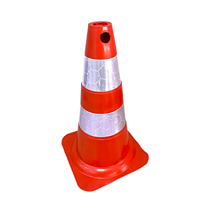 CONE FLEXÍVEL 50CM - FAIXA REFLETIVA - MARCA PLASTCOR - COD. 700.00654