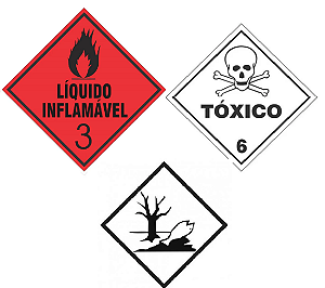 PLACAS SIMBOLOGIAS 30 X 30CM - PARA CARGA PERIGOSA - MARCA PLASTCOR