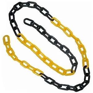 METRO DE CORRENTE PLÁSTICA ZEBRADA (PRETO/AMARELO) ELO GRANDE JUNÇÃO S - MARCA PLASTCOR - COD 700.00098