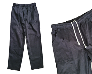CALÇA UNIFORME – BRIM PESADO - COM ELASTICO E BOLSOS - PRETA