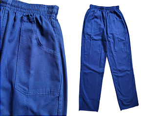 CALÇA UNIFORME – BRIM PESADO - COM ELASTICO E BOLSOS - AZUL ROYAL