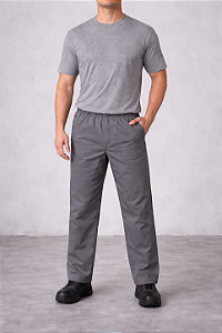 CALÇA UNIFORME – BRIM PESADO - COM ELASTICO E BOLSOS - CINZA