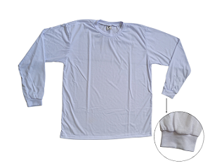 CAMISETA MANGA LONGA GOLA REDONDA - BRANCA