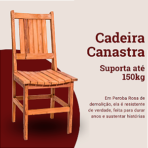 Cadeira Rústica Canastra em Madeira Maciça de Demolição.