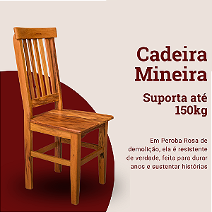 Cadeira Rústica Mineira em Madeira Maciça de Demolição