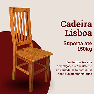 Cadeira Rústica Lisboa em Madeira Maciça de Demolição