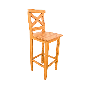 Banqueta Rústica Capitólio em Madeira Maciça de Demolição