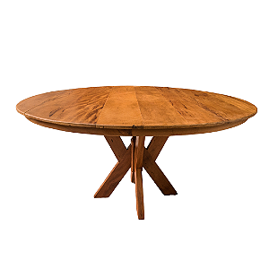 Mesa Rústica Redonda Lisboa 10 Lugares em Madeira Maciça de Demolição