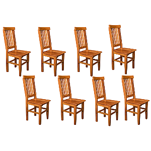 Kit com 8 Cadeiras Rústicas Mineira em Madeira Maciça de Demolição