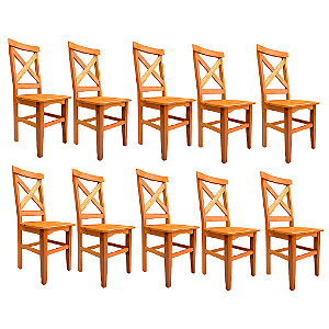 Kit com 10 Cadeiras Rústicas Capitólio em Madeira Maciça de Demolição