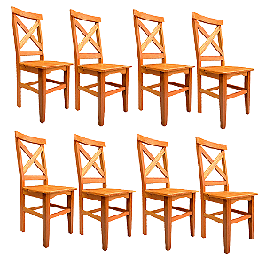 Kit com 8 Cadeiras Rústicas Capitólio em Madeira Maciça de Demolição