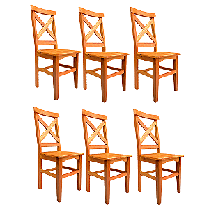 Kit com 6 Cadeiras Rústicas Capitólio em Madeira Maciça de Demolição
