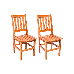 Kit com 2 Cadeiras Rústicas Fortaleza em Madeira Maciça de Demolição