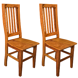 Kit com 2 Cadeiras Rústicas Lisboa em Madeira Maciça de Demolição