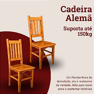 Kit com 2 Cadeiras Rústicas Alemã em Madeira Maciça de Demolição