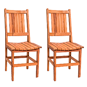 Kit com 2 Cadeiras Rústicas Canastra em Madeira Maciça de Demolição