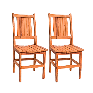 Kit com 2 Cadeiras Rústicas Canastra em Madeira Maciça de Demolição