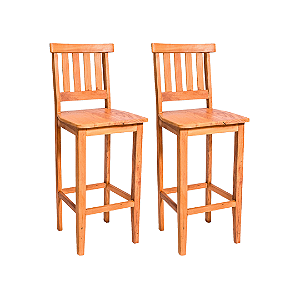 Kit com 2 Banquetas Rústicas Mineira em Madeira Maciça de Demolição